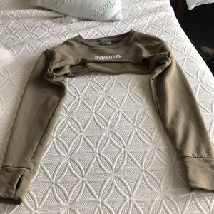 Gymshark super cropped sweatshirt, khaki